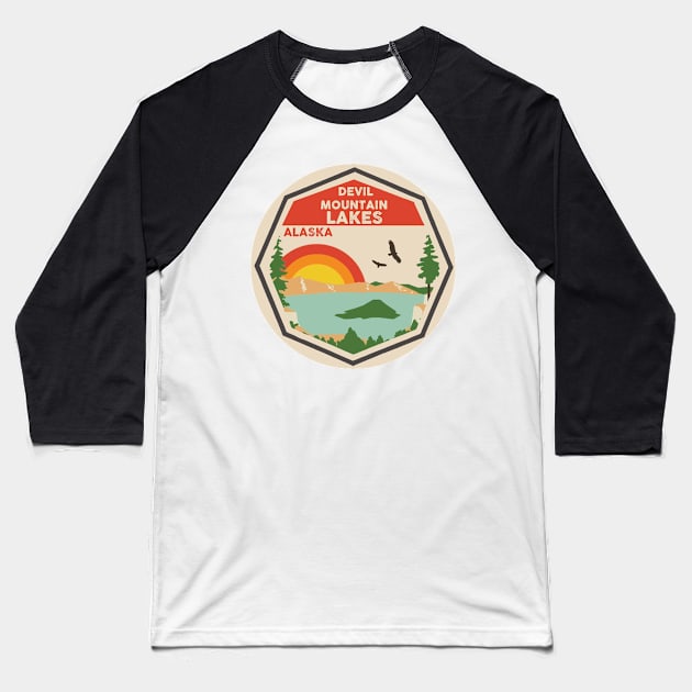 Devil Mountain Lakes Alaska Baseball T-Shirt by POD4